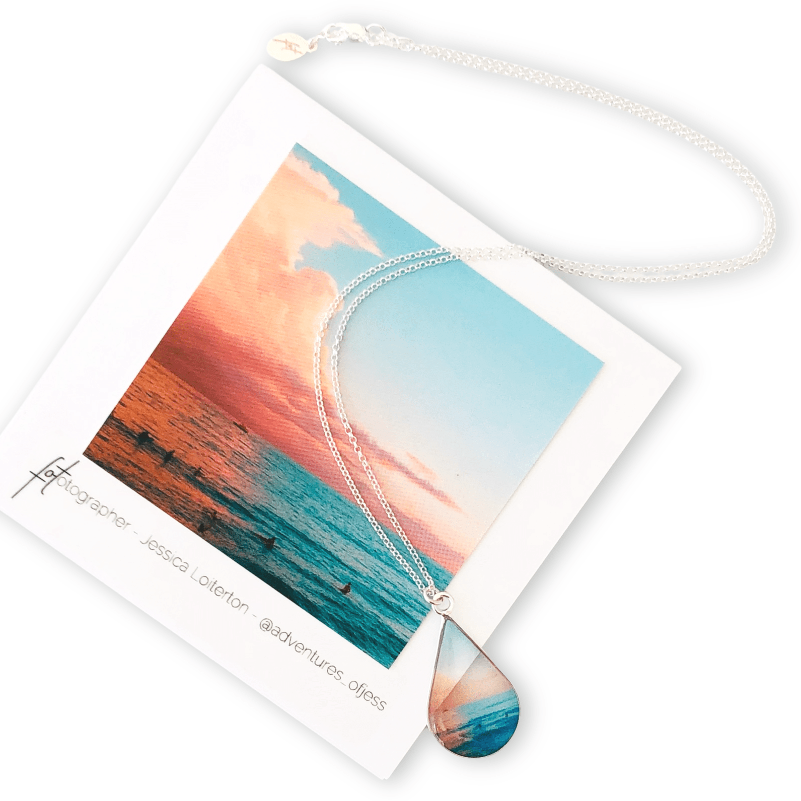 Waikiki Sunset Teardrop Necklace by Jess Loiterton