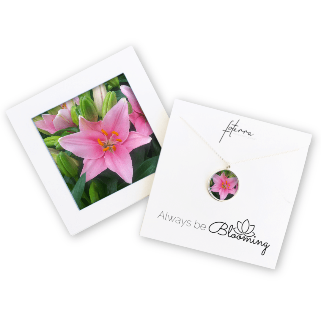 Pink Lily Necklace by Alisha Ard