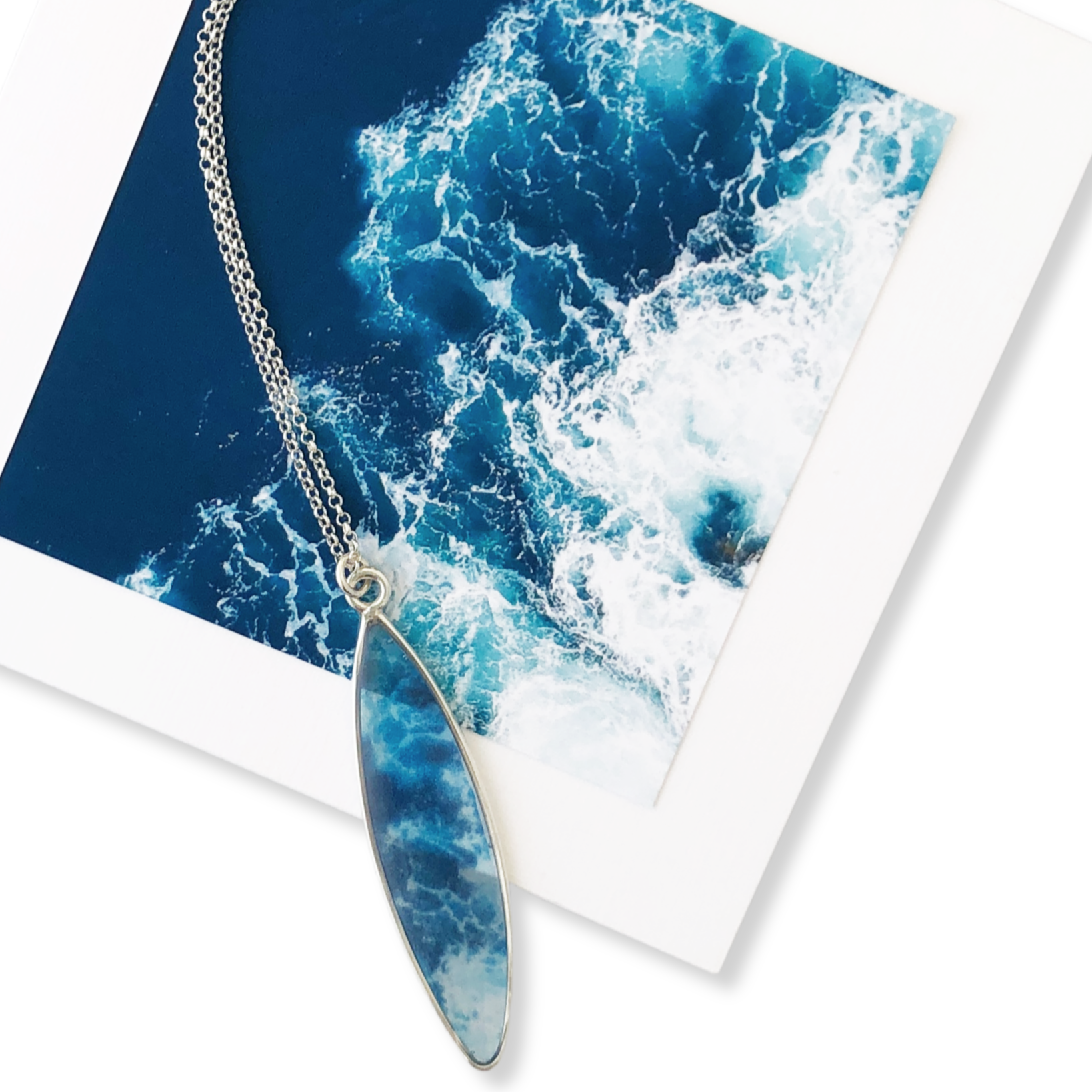 Azores Waves Surf Necklace by Allie Richards