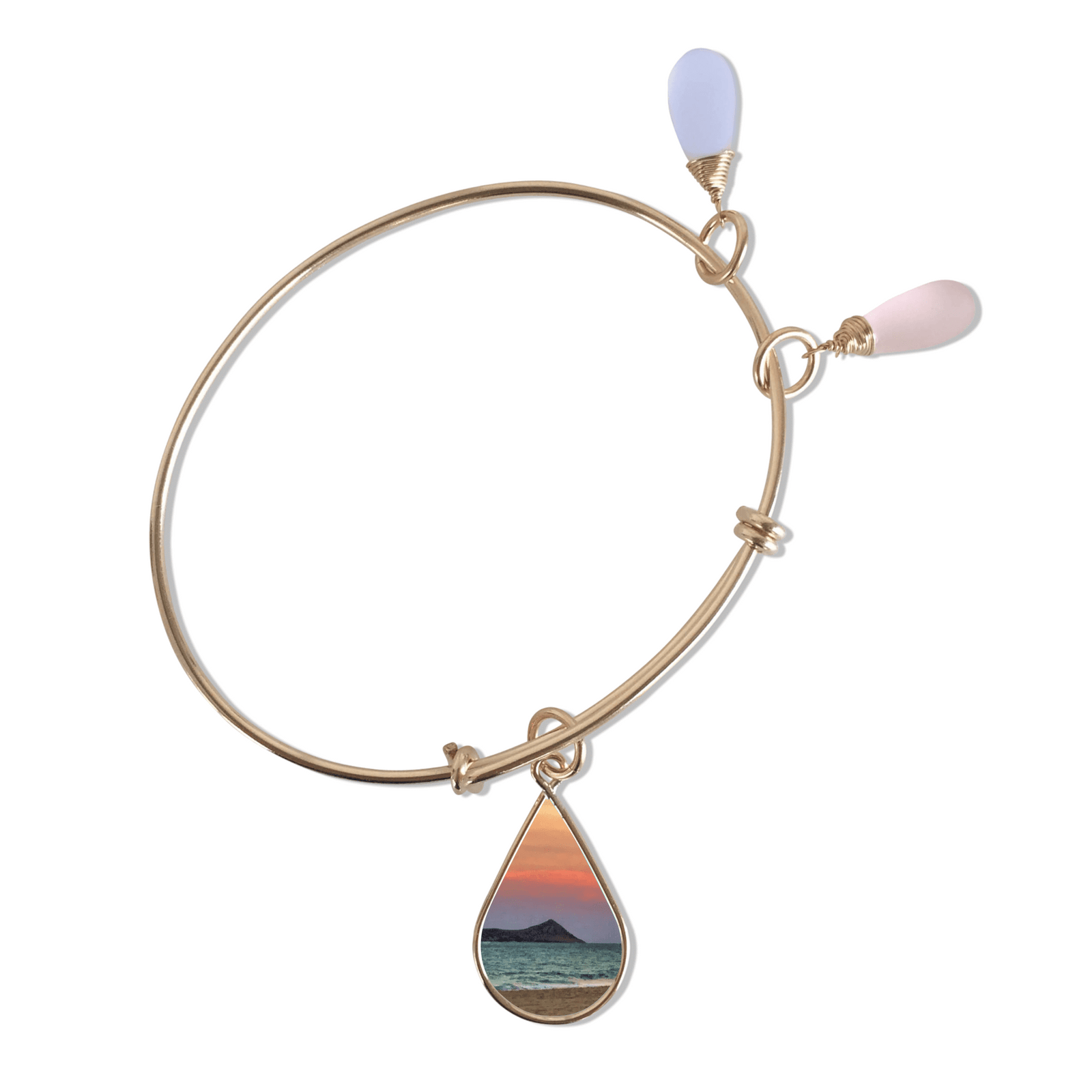 Oahu Sunset Charm Bangle featuring Rabbit Island