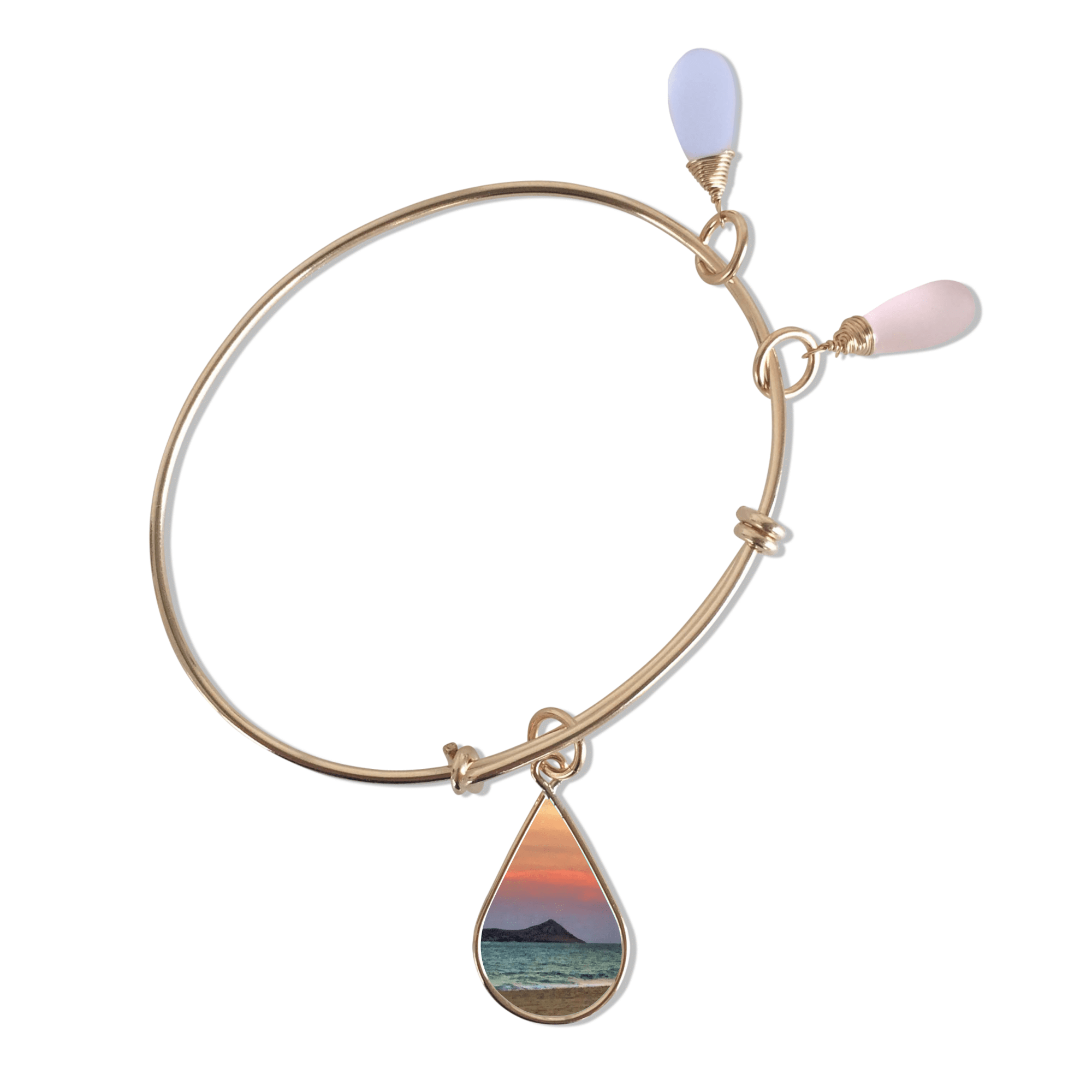 Oahu Sunset Charm Bangle featuring Rabbit Island