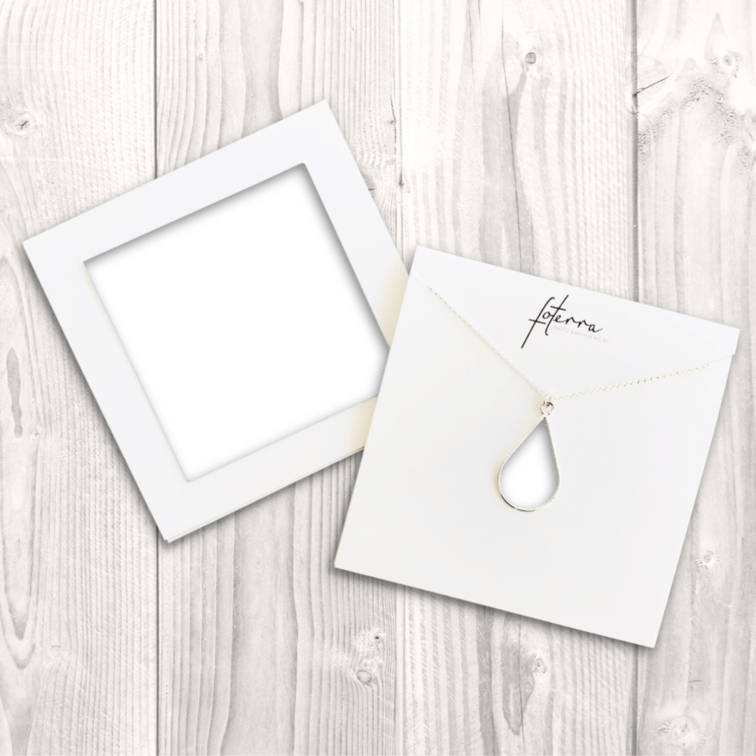 Custom Photo Teardrop Necklace in Sterling Silver