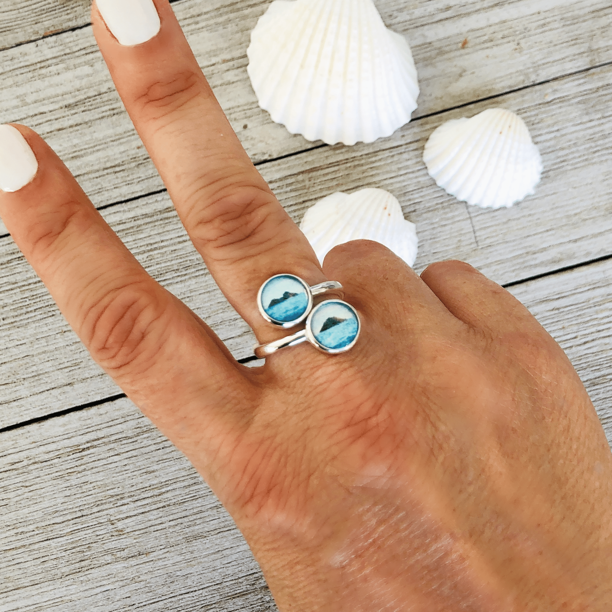 Mokulua Islands Ring by Frank Silva featuring Lanikai, Oahu