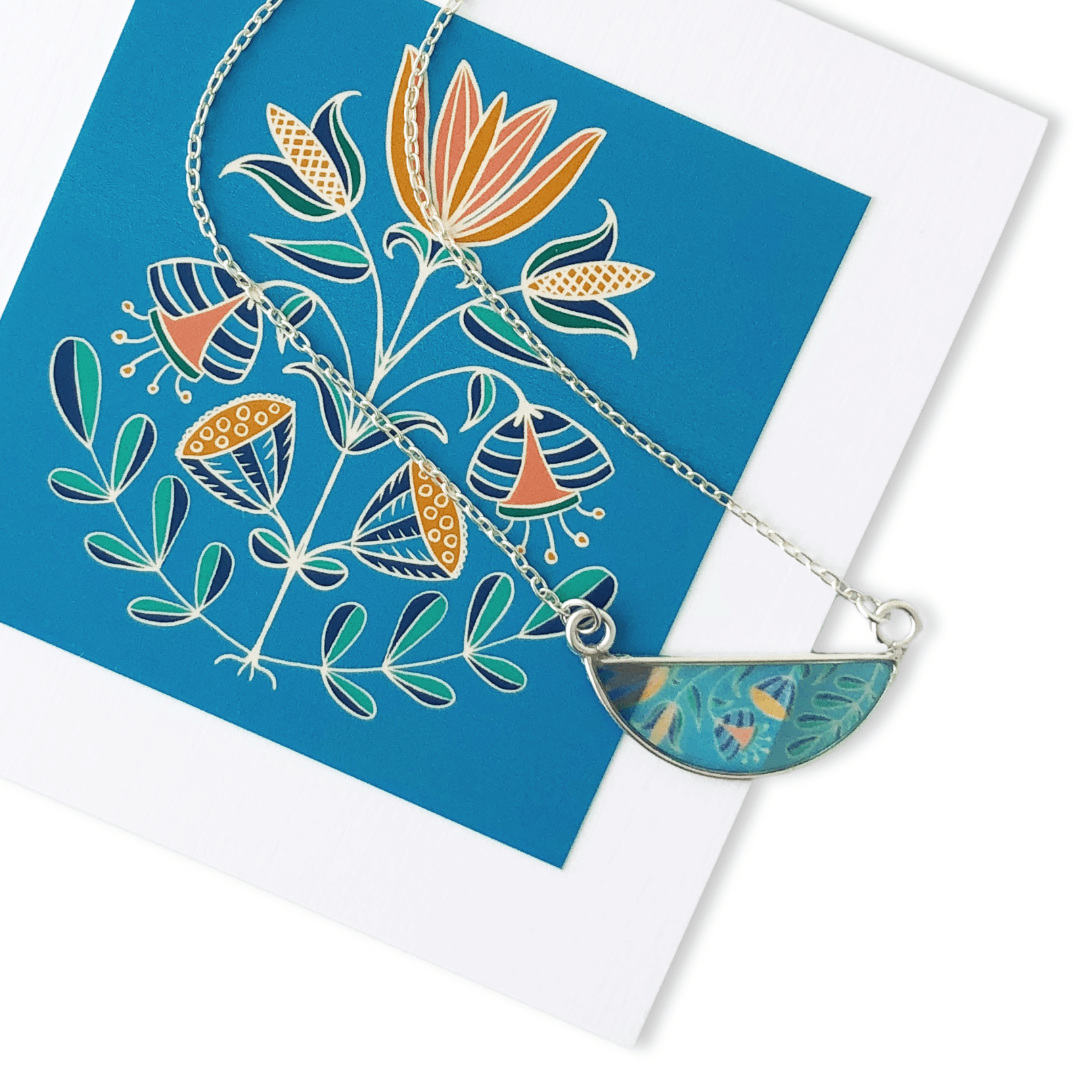 Illustrated Flower Garden Necklace by Jen Fox