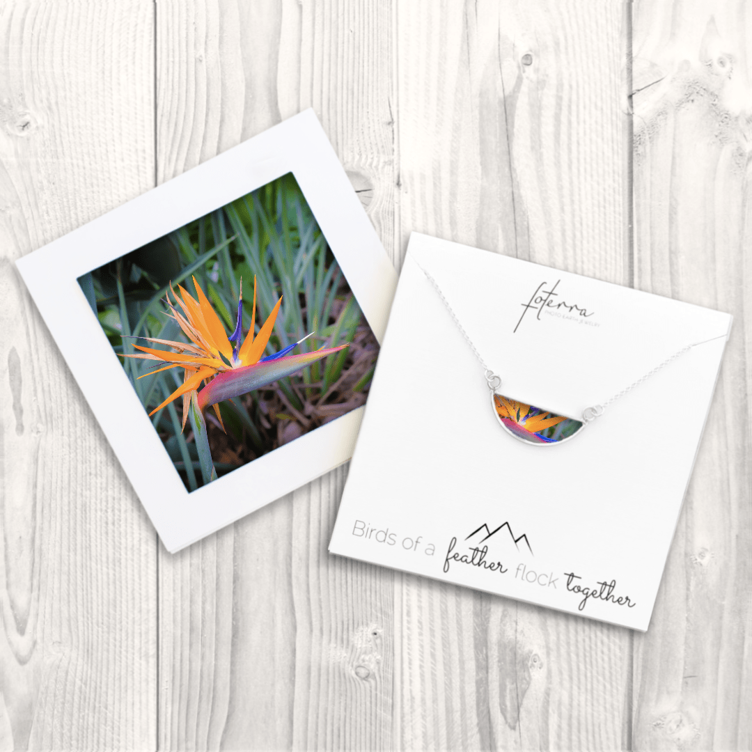 Bird of Paradise Tropical Flower Necklace by Kelly Rice