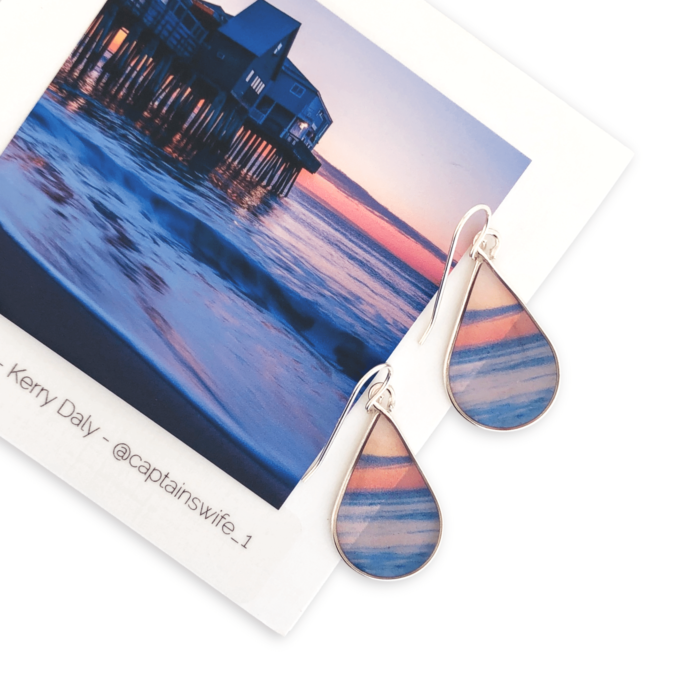 Maine Coastal Sunset Earrings by Kerry Daly