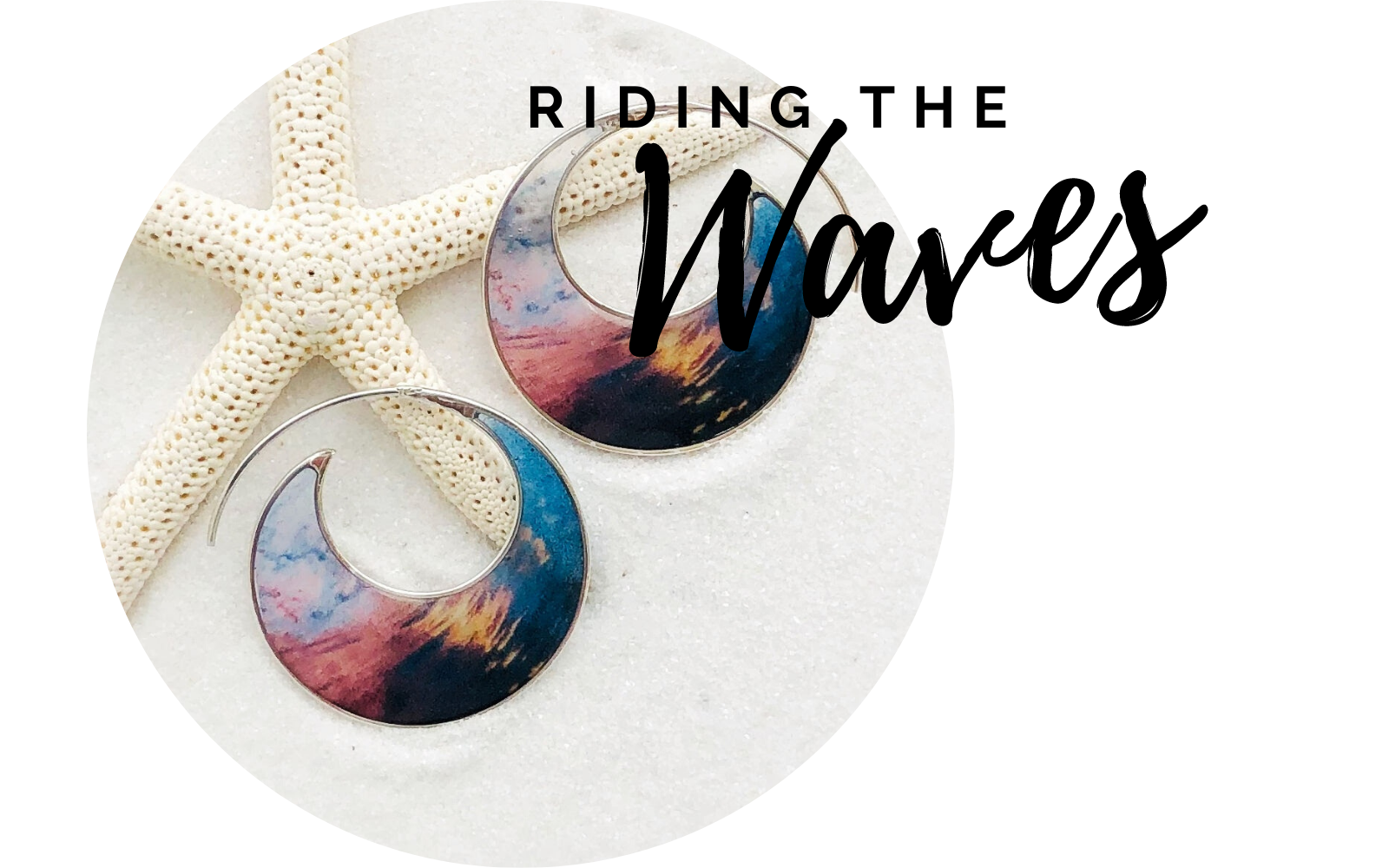 beach inspired hoop earrings by foterra jewelry - click to shop all ocean jewelry