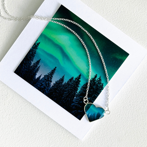 Northern Lights Heart Necklace