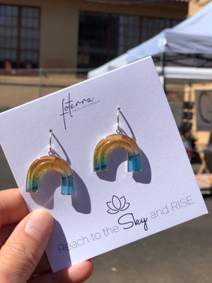 Rainbow Leaf Earrings - Sale