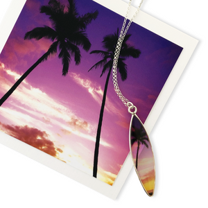 Surf Shaped Custom Photo Necklace