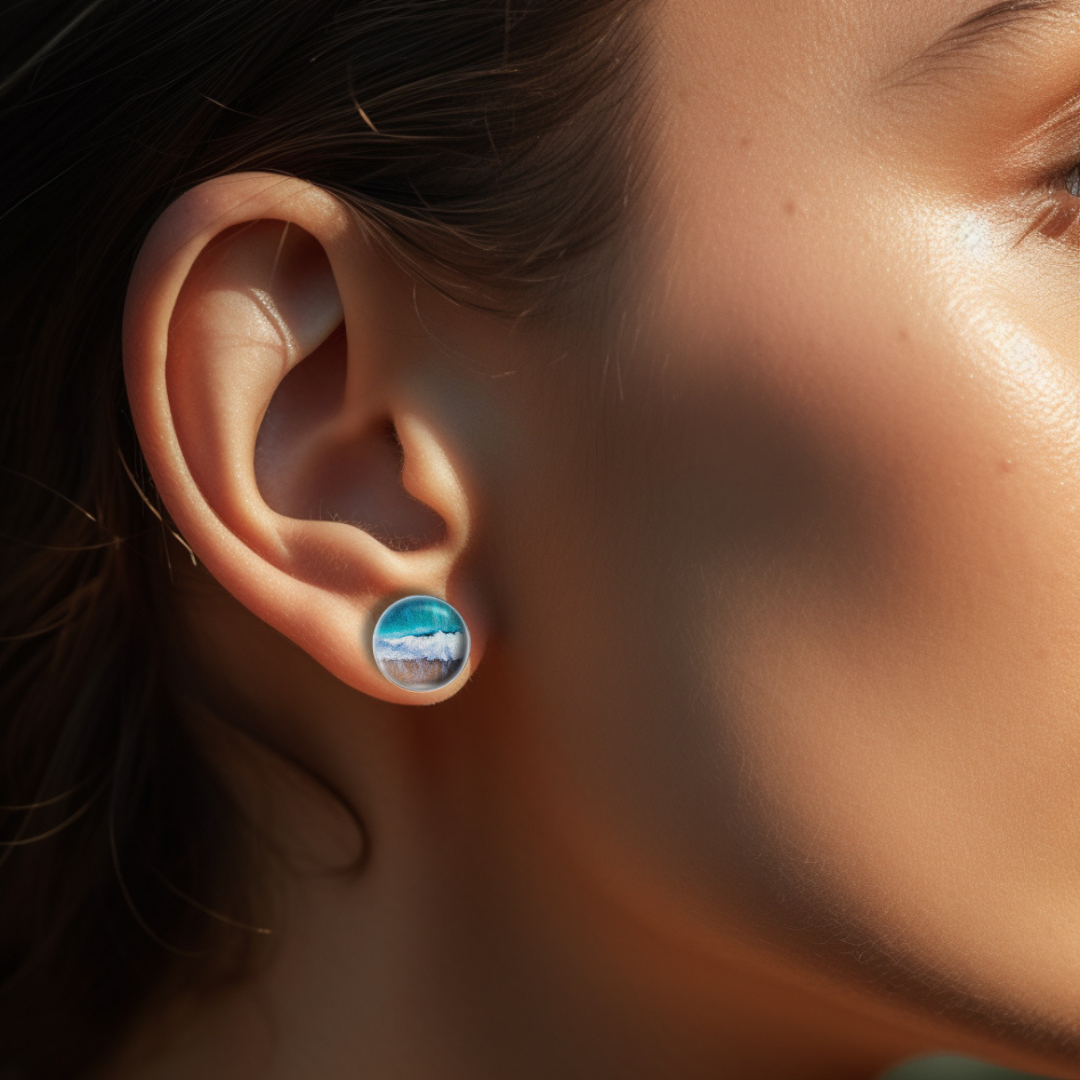 Salty Blue Ocean Earrings by Frank Silva