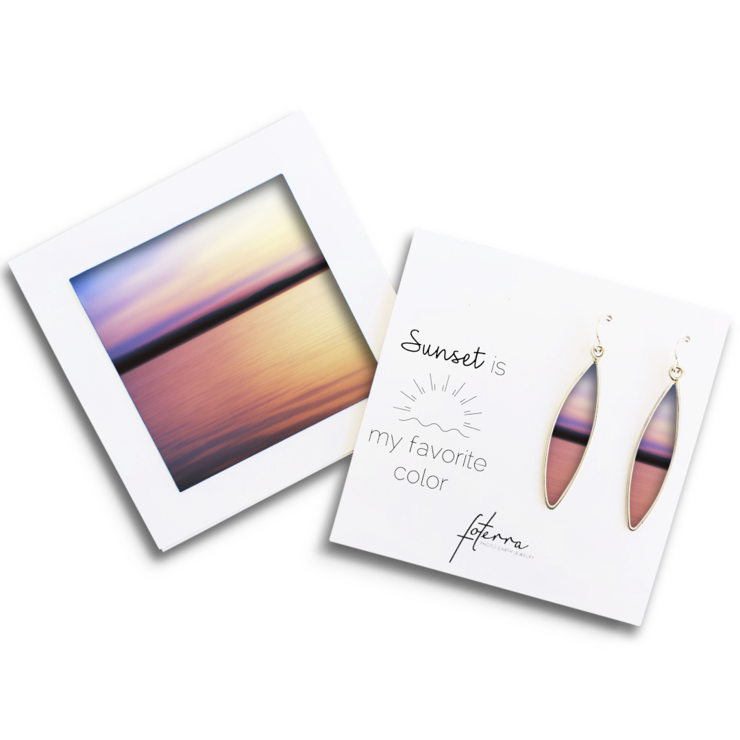 Maine Lake Sunset Earrings by Stacy White