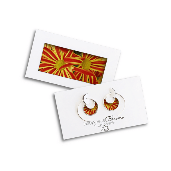 Red Chrysanthemum Mini Earrings Foterra Jewelry