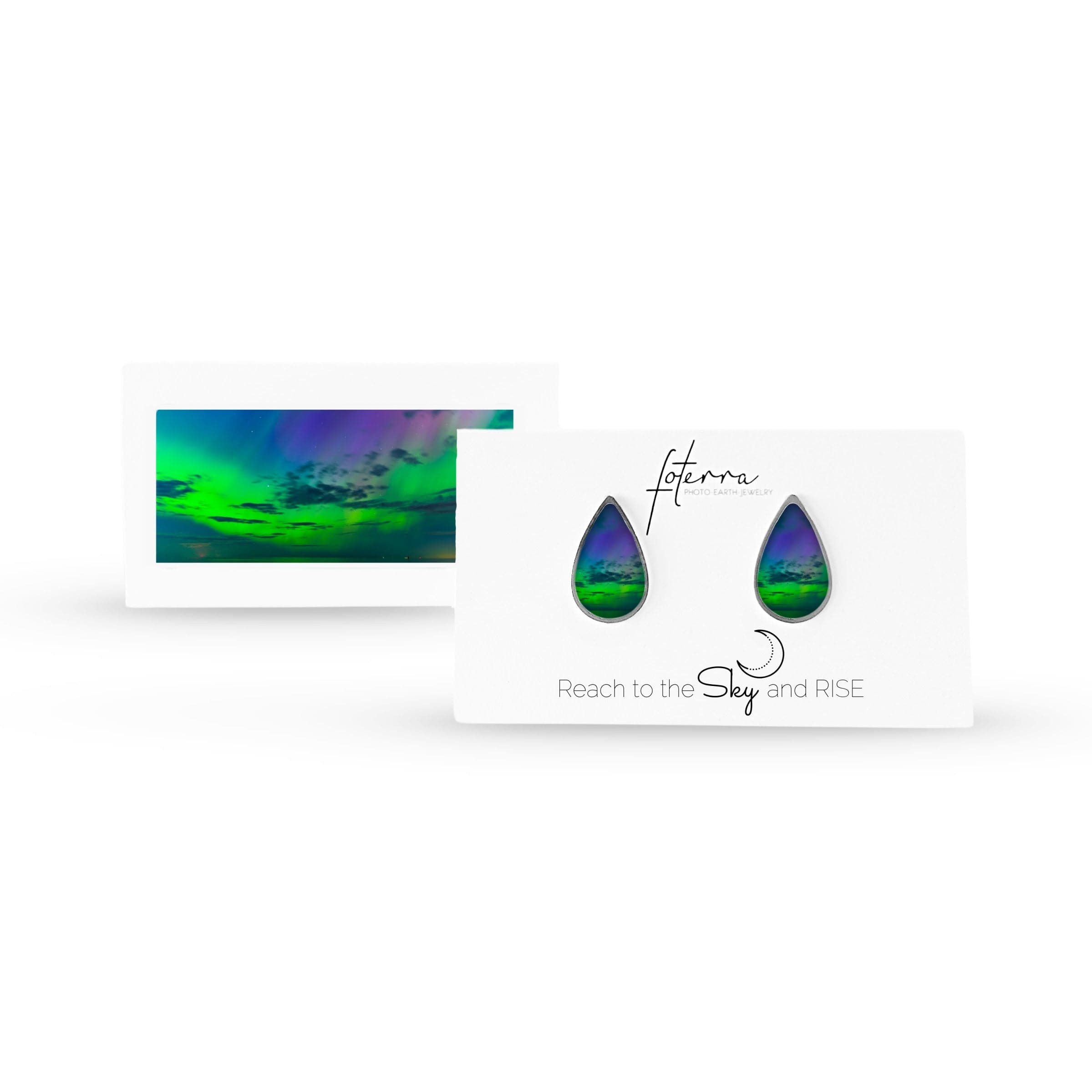 Aurora Glow Teardrop Post Earrings