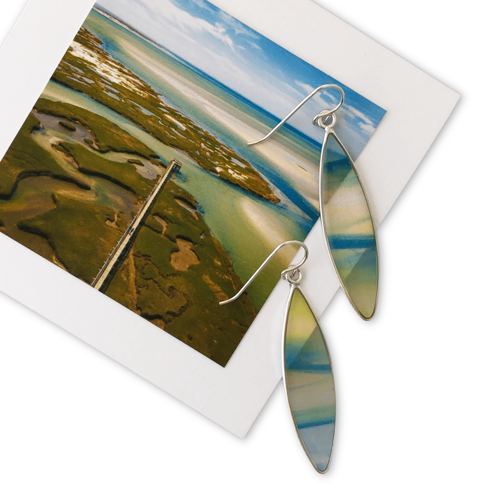 Massachusetts Wetlands Surf Earrings by Allie Richards
