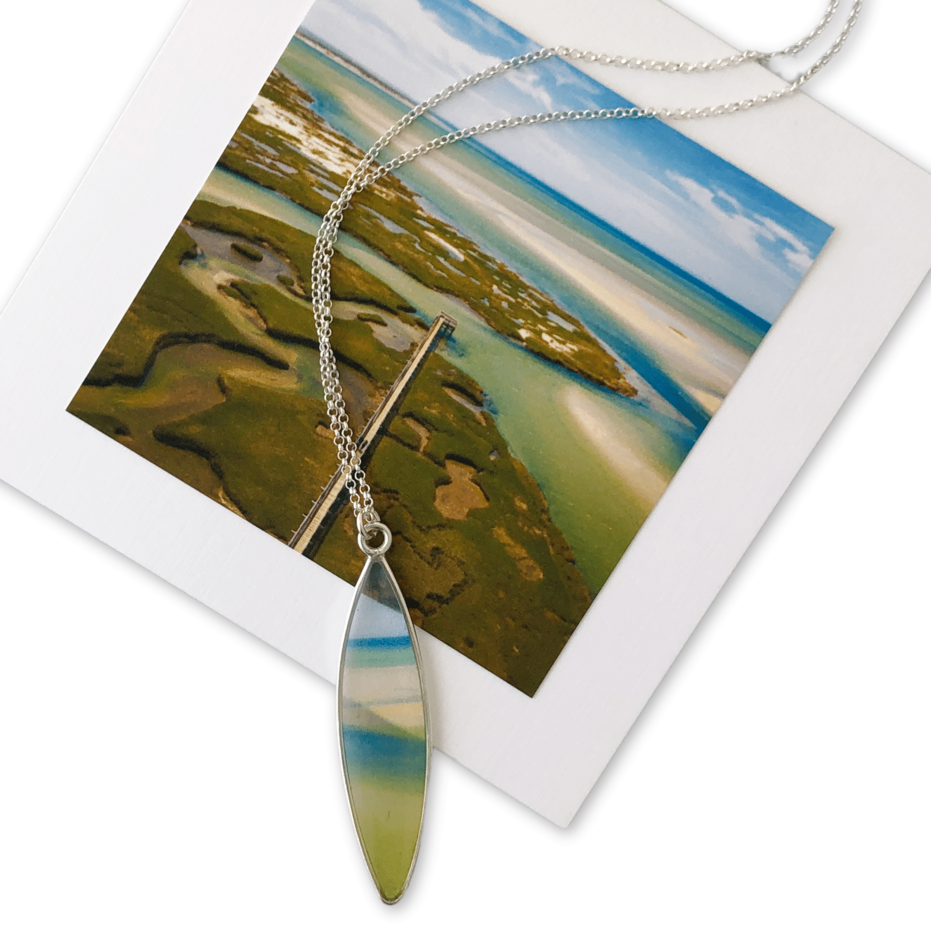 Massachusetts Shoreline Surf Necklace by Allie Richards