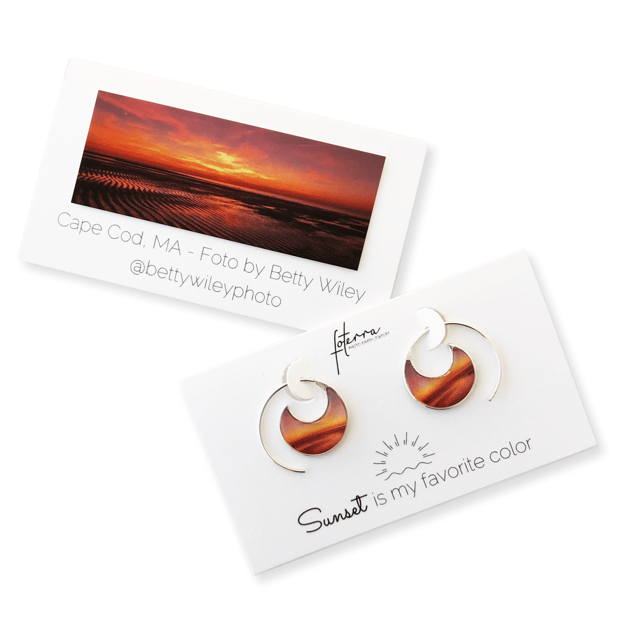 New England Beach Sunset Earrings by Betty Wiley