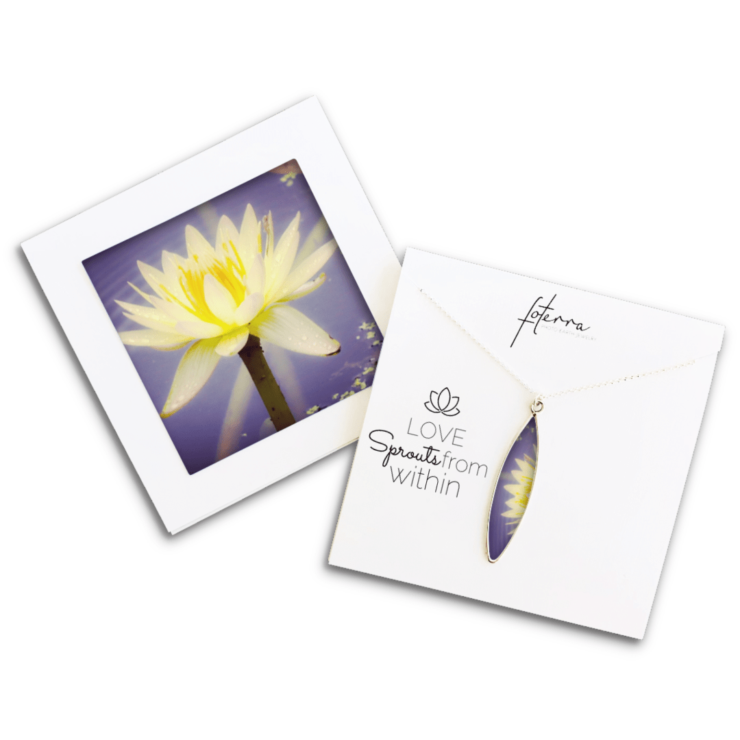 Water Lily Floral Necklace by Bev Conte