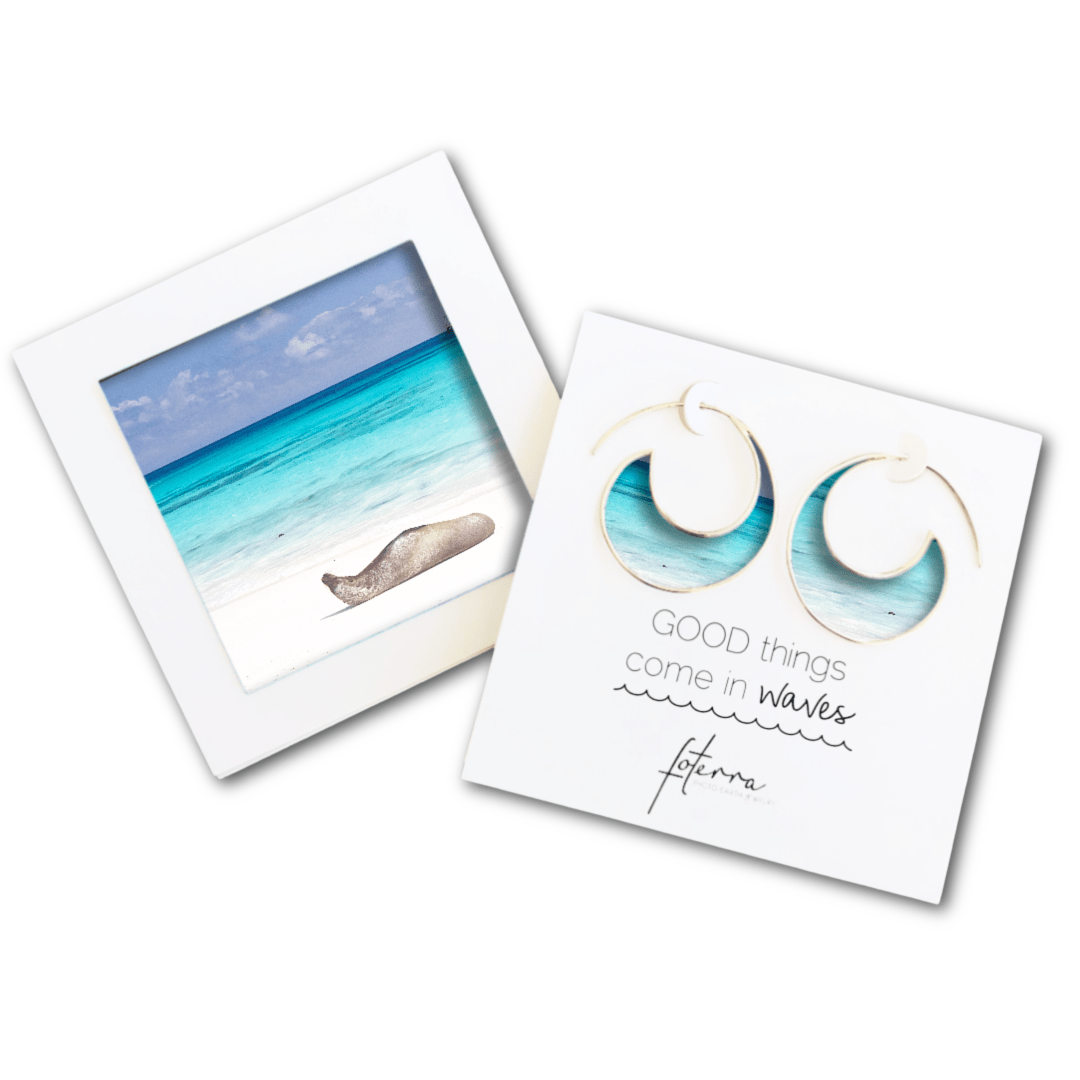 Blue Beach Earrings by Doug Salvatoriello