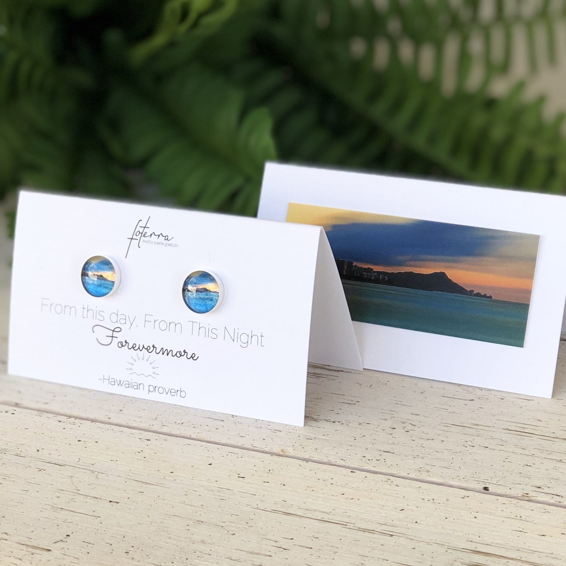 Oahu's Diamond Head Post Earrings by Foterra Jewelry