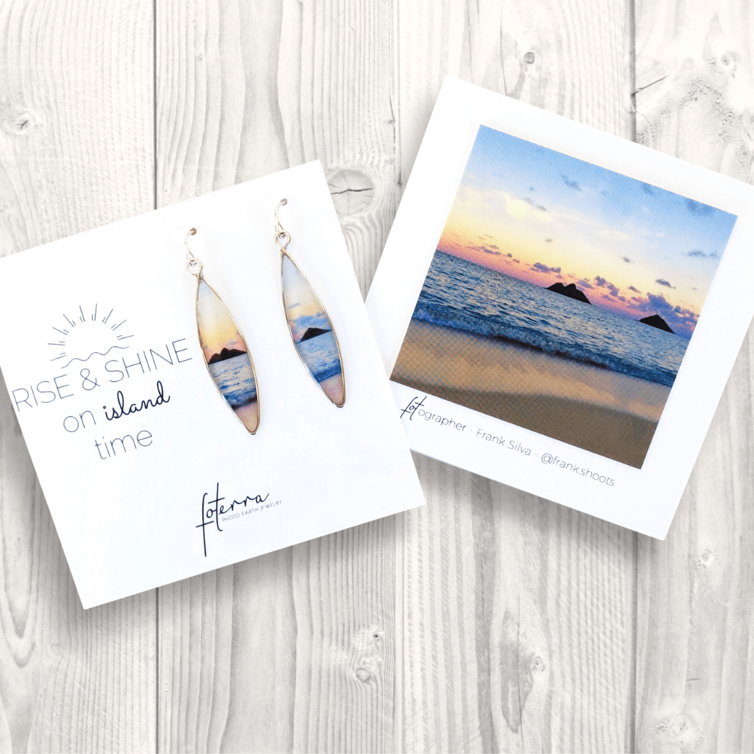 Mokulua Island Surf Earrings featuring Lanikai, Oahu