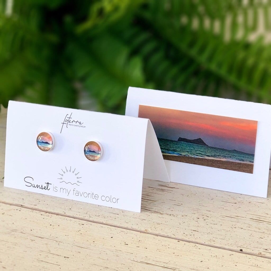 Sunset Island Post Earrings by Foterra Jewelry
