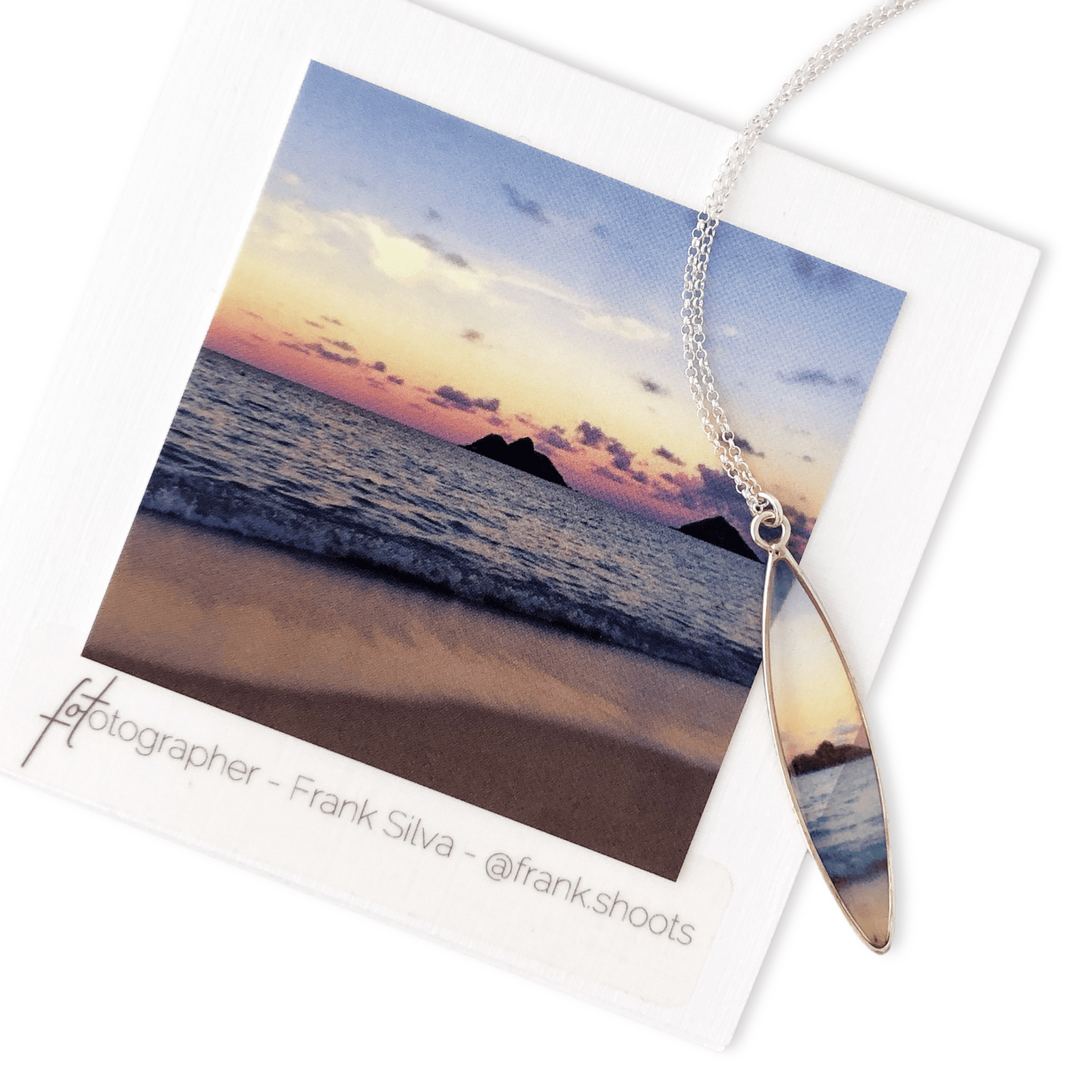 Mokulua Island Surf Necklace featuring Lanikai, Oahu
