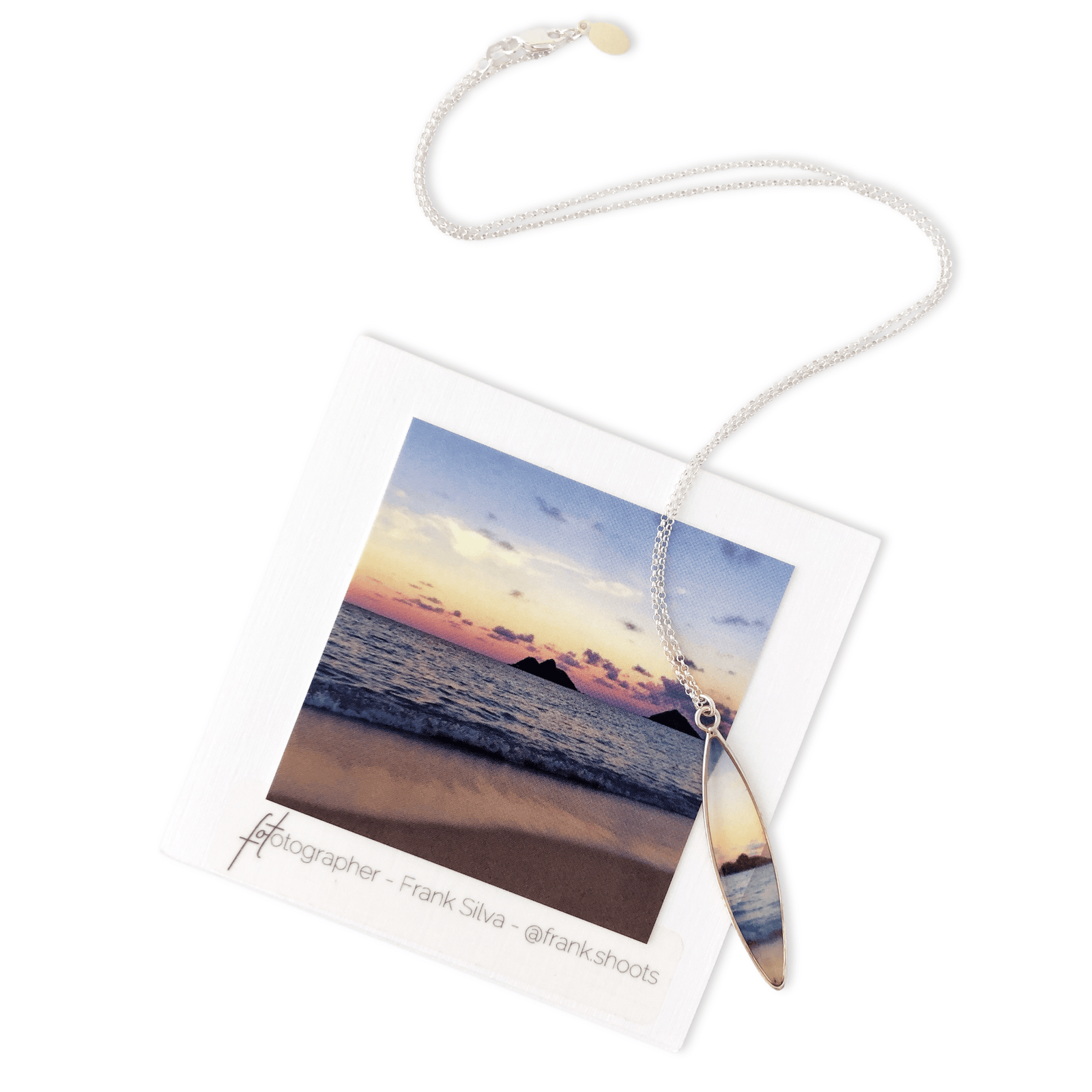 Mokulua Island Surf Necklace featuring Lanikai, Oahu