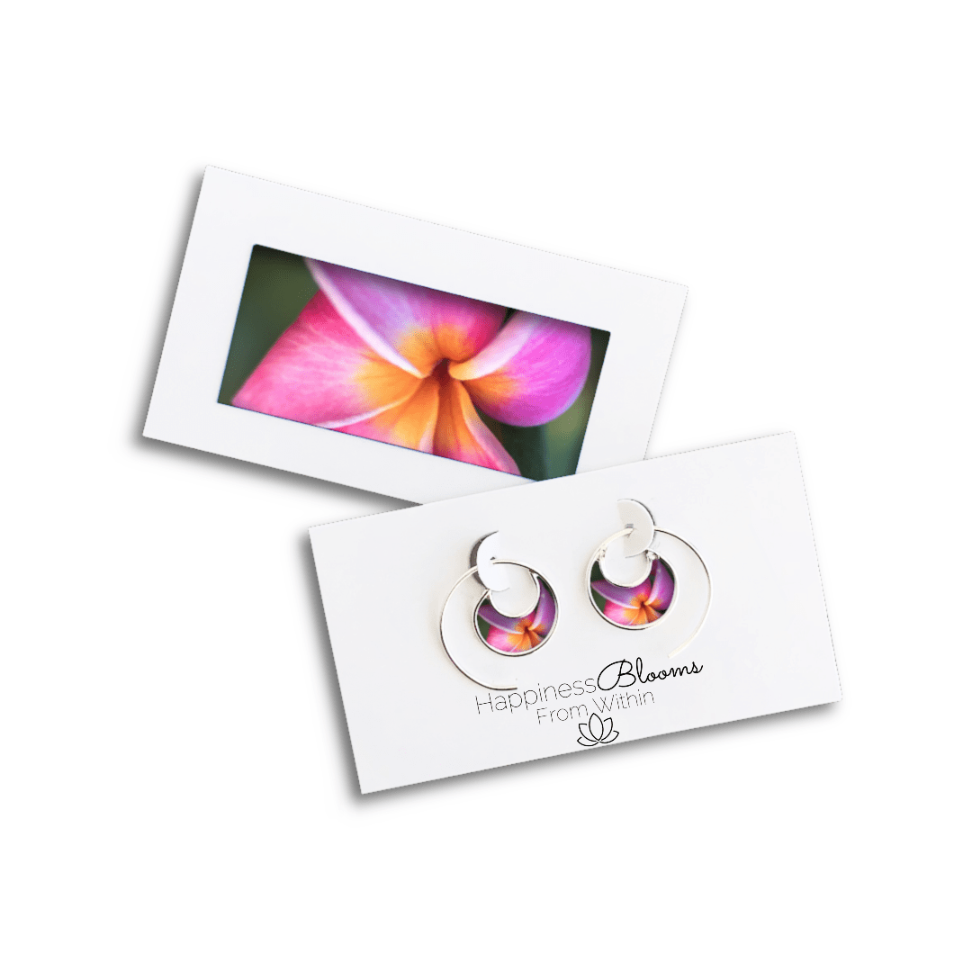 Plumeria Tropical Floral Mini Earrings by Hanna Tornyai