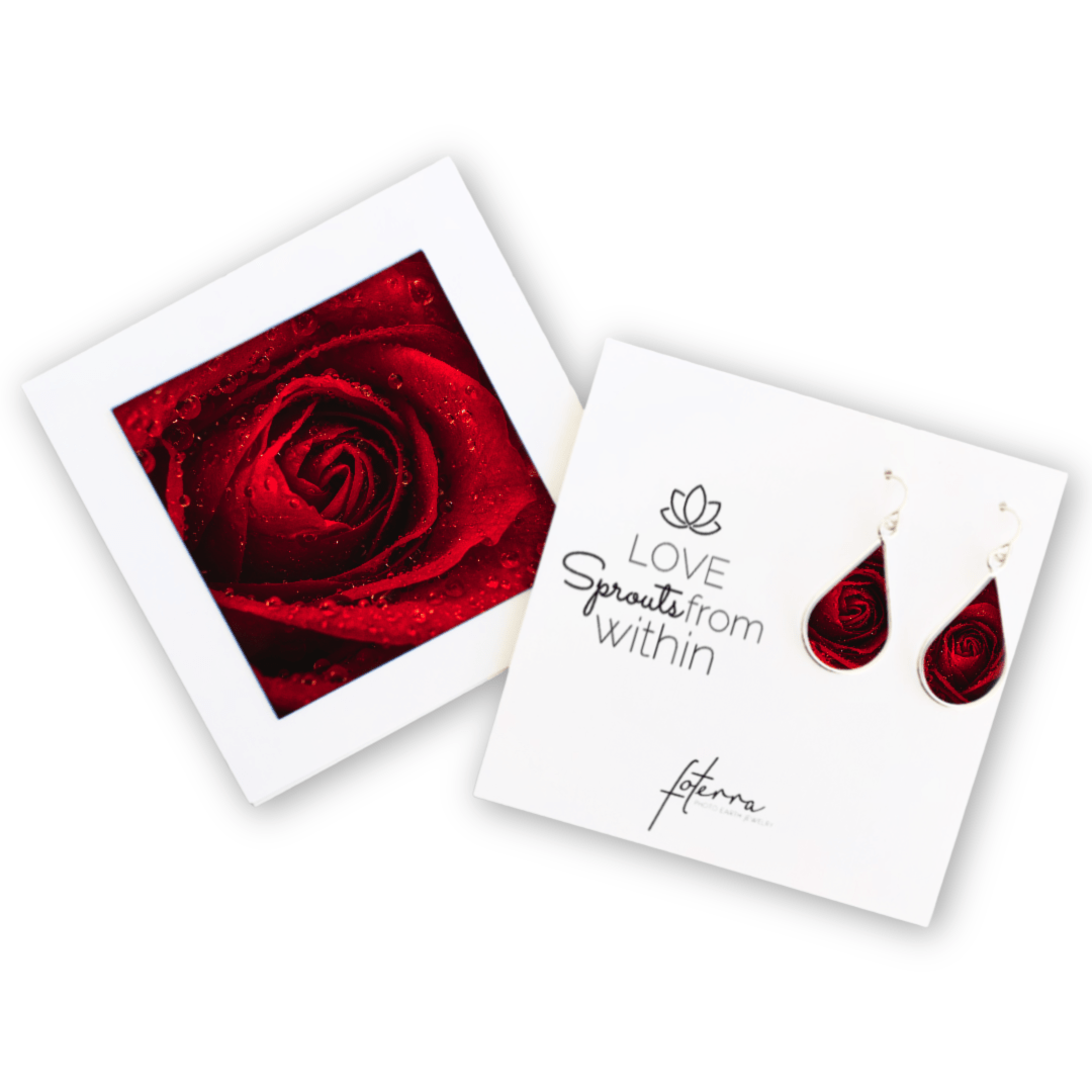Red Rose Garden Earrings by Hanna Tornyai