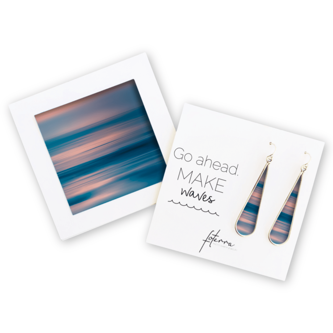 Abstract Ocean Sunset Earrings by Hanna Tornyai