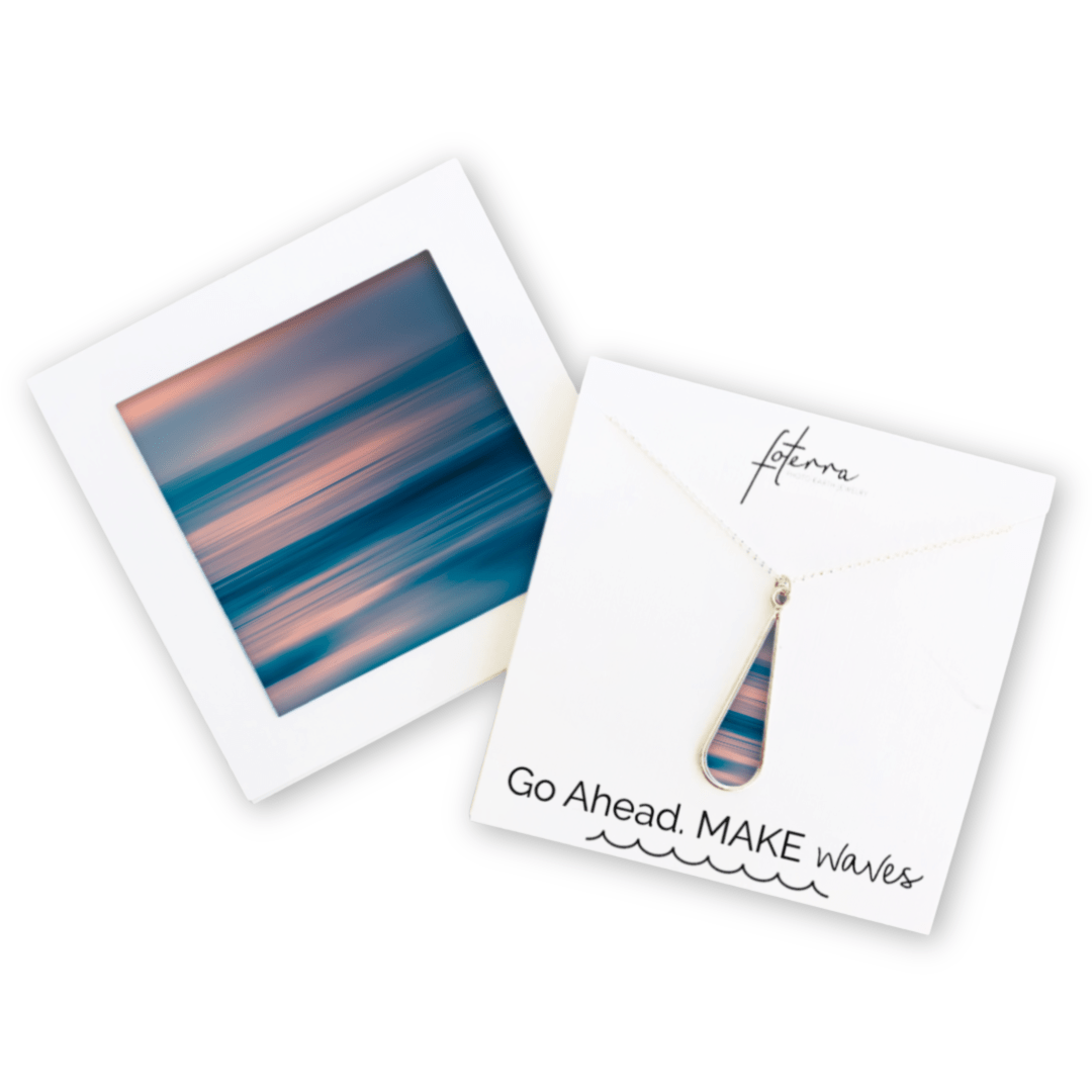 Abstract Ocean Sunset Necklace by Hanna Tornyai