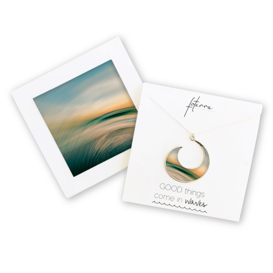 Abstract Ocean Sunset Necklace by Hanna Tornyai