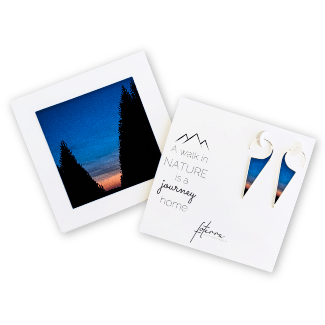 Snowy Maine Sunset Earrings by Heather Mladek