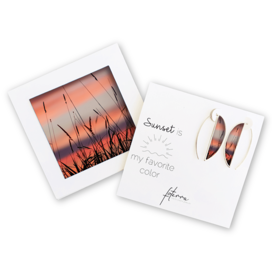 Wetland Cattails Sunset Earrings by Jen Ritterman
