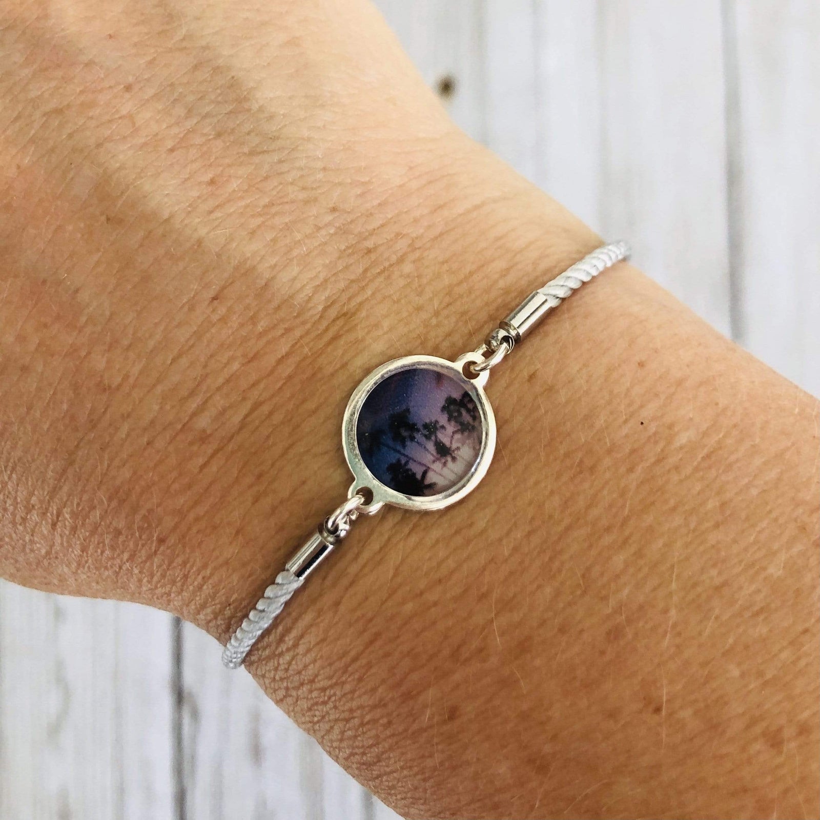 Palm Tree Sunset Slide Bracelet by Josh Astern