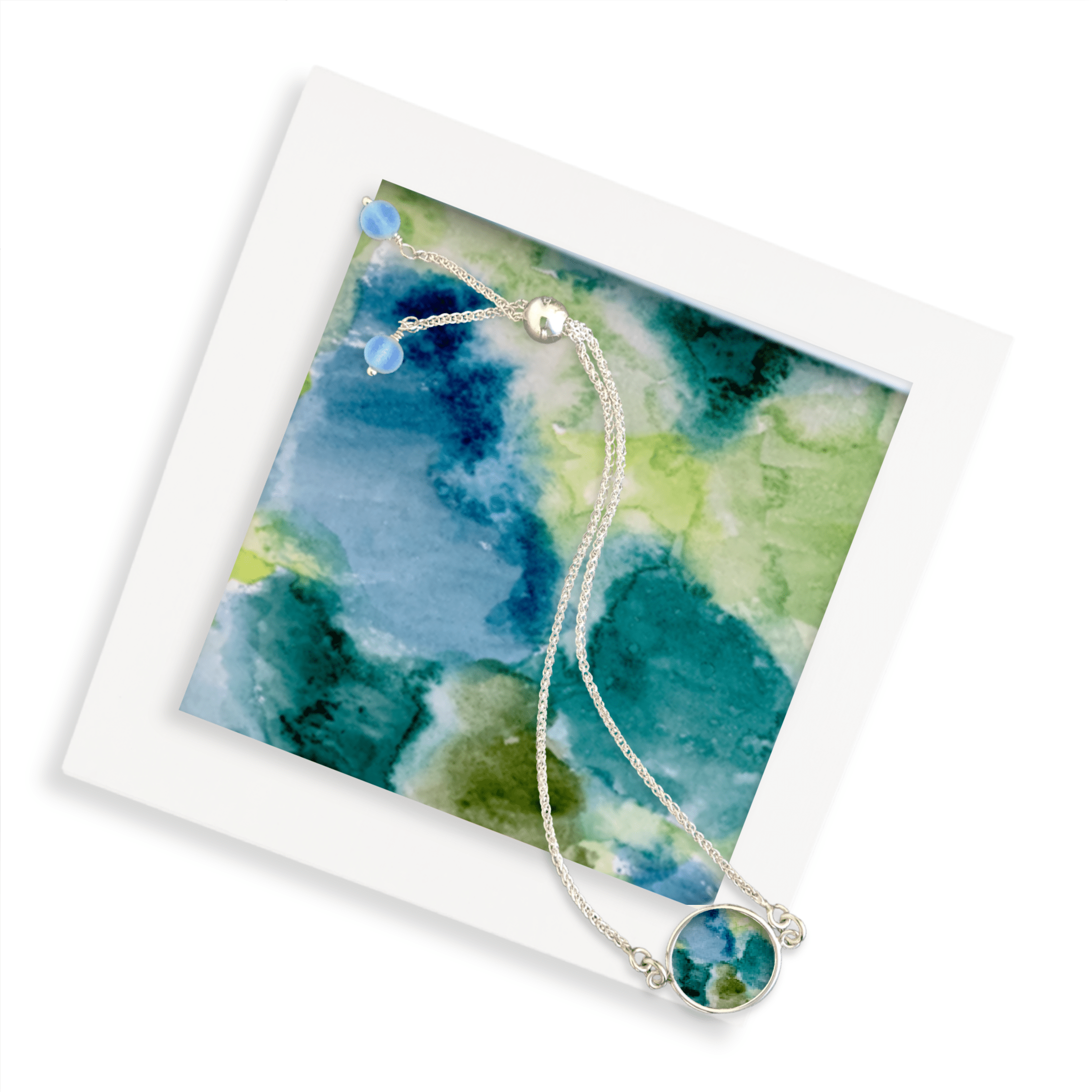 Abstract Green Circle Bracelet