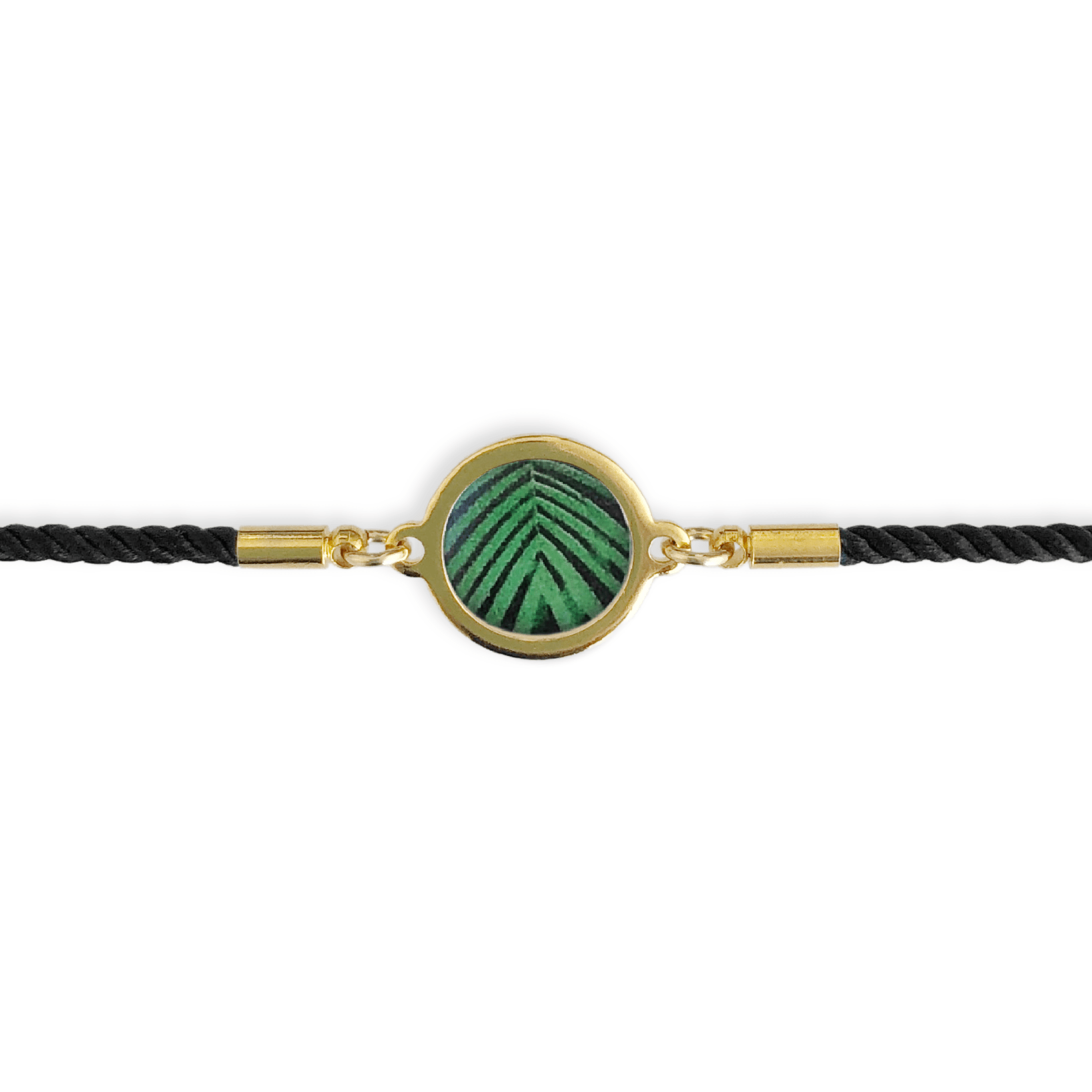 Green Palm Frond Slide Bracelet by Kelly Rice