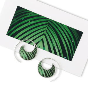 Green Palm Frond Earrings by Kelly Rice