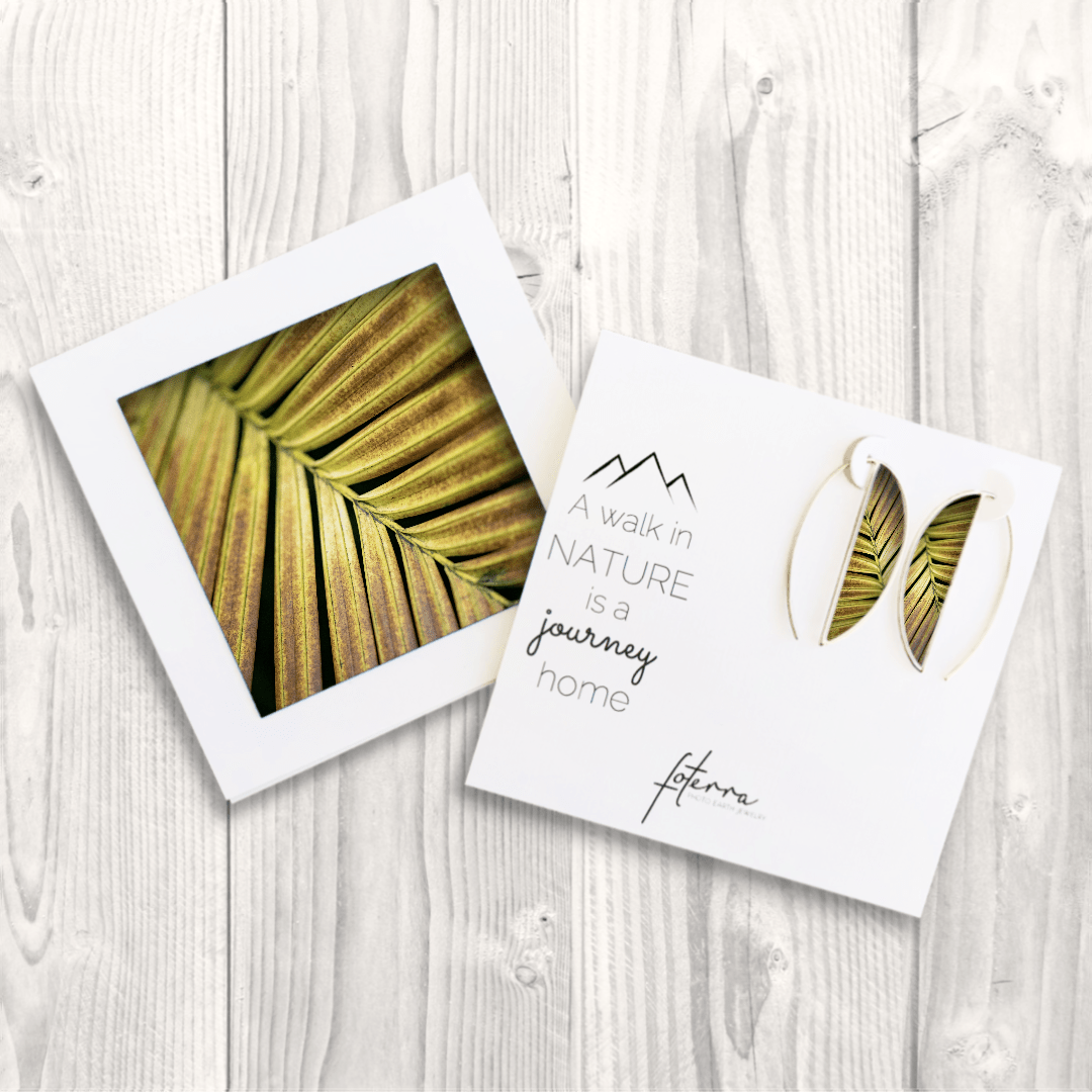 Golden Palm Frond Earrings by Kelly Rice