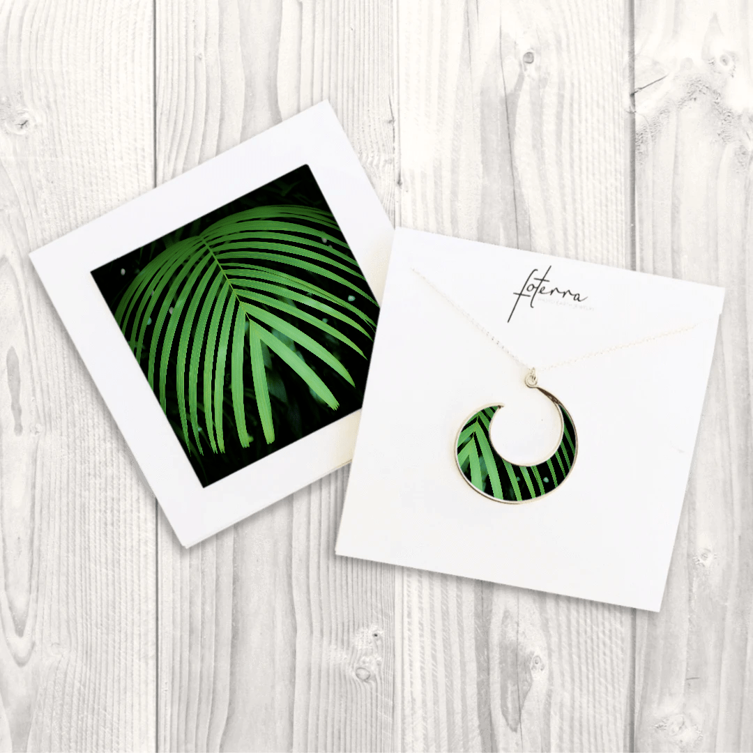 Green Palm Frond Necklace by Kelly Rice
