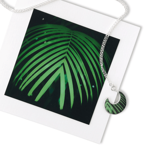Green Palm Frond Necklace by Kelly Rice