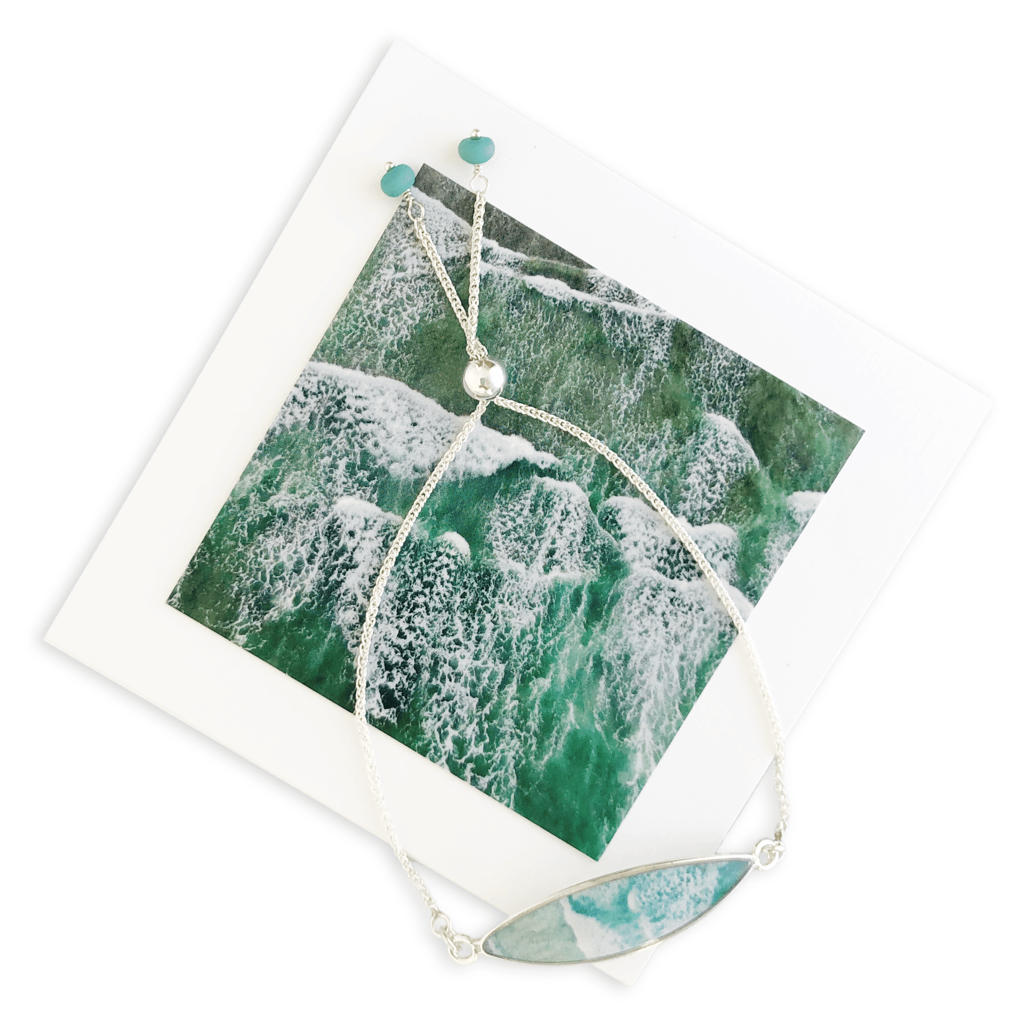 Surf Chain Green Waves Surf Chain Bracelet - Foterra Jewelry